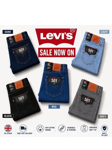 Levis 501 mens denim jeans - mens,